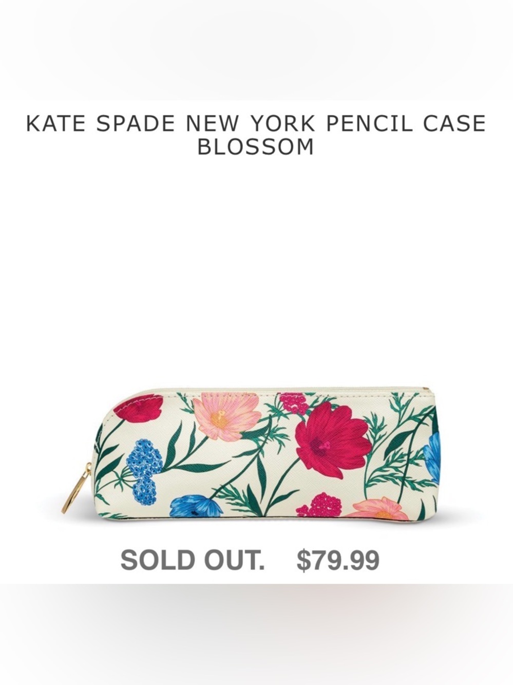 Kate Spade ♠️ New York floral print stationery case with supplies -Free Socks